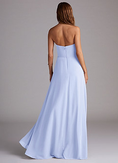 Azazie Wren Bridesmaid Dresses Lavender A-Line Side Slit Chiffon Convertible Dress image2