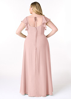 Azazie Bondi Bridesmaid Dresses Powder Pink A-Line Ruffled Chiffon Dress image8