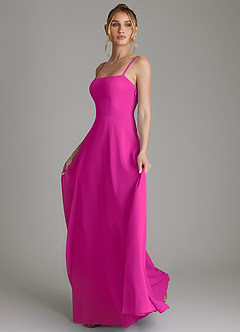 Azazie Elita Bridesmaid Dresses Fuchsia A-Line Pleated Chiffon Dress image6
