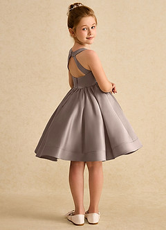 Azazie Julietta Robe Demoiselle D'honneur Fillette Robe Princesse en Tulle Convertible Taupe image8