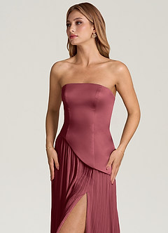 Azazie Tierney Abiti da Damigella Abito Convertibile A-Line in Chiffon Senza Cinturino Merlot image2