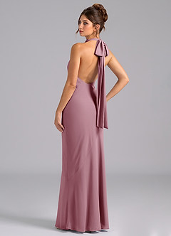 Azazie Velli Bridesmaid Dresses Vintage Mauve Mermaid Bow Chiffon Dress image7