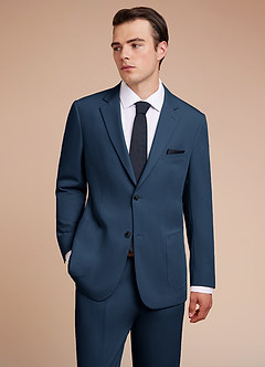 front Owen Dark Navy Lightweight Tailored Suit Jacket