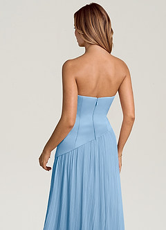 Azazie Tierney Bridesmaid Dresses Powder Blue A-Line Strapless Chiffon Convertible Dress image5