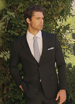 front Savile Nero Pantaloni eleganti in misto lana