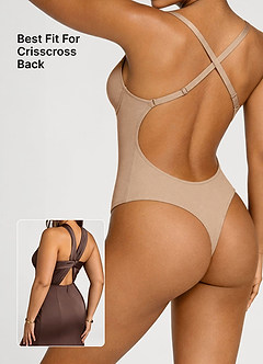 front Trägerloser, nahtloser String-Body mit Cups