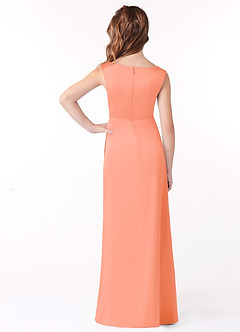 Azazie Sadia Junior Bermuda A-Line Pleated Matte Satin Dress image3