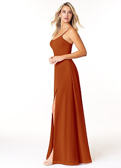 Azazie Moira Bridesmaid Dresses Paprika A-Line Scoop Chiffon Dress image3