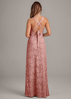 Azazie Aliza Bridesmaid Dresses Rosette A-Line Floral Burnout Dress image2
