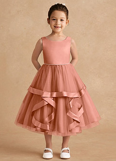Azazie Posy Flower Girl Dresses MAI TAI A-Line Beaded Tulle Dress image1