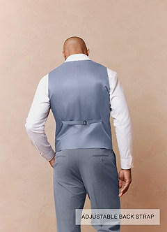 front Savile Light Blue Wool Blend Suit Vest