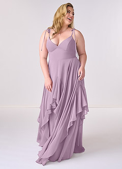 Barbie ♥ Azazie Bridesmaid Dresses Wisteria A-Line Bow Chiffon Dress image8