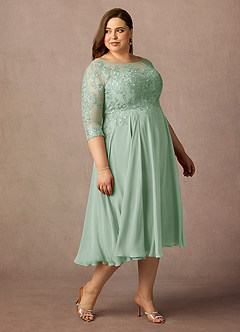Azazie Marge Abiti per la Madre della Sposa Abito A-Line in Chiffon in Pizzo con Scollo a U Agave image5