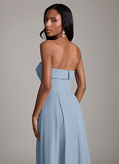 Azazie Lucienne Bridesmaid Dresses Dusty Blue A-Line Strapless Chiffon Convertible Dress image7