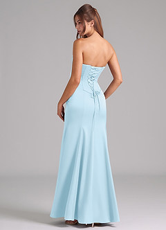 Azazie Ximena Bridesmaid Dresses Sky Blue Mermaid Corset Stretch Satin Convertible Dress image2
