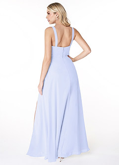 Azazie Jay Bridesmaid Dresses Lavender A-Line Square Neckline Side Slit Chiffon Dress image2
