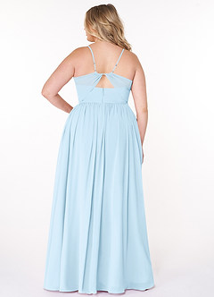 Azazie Cora Bridesmaid Dresses Sky Blue A-Line Pleated Chiffon Dress image7