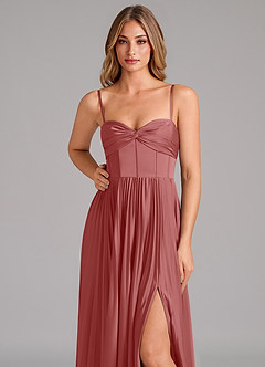Azazie Akiko Bridesmaid Dresses Antique Rose A-Line Sweetheart Neckline Stretch Satin Dress image8