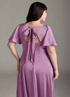 Azazie Kimber Brautjungfernkleider A-Linie Gestreift Stretch-Satin Kleid Blauregen image12