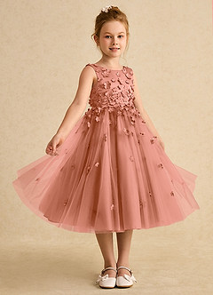 Azazie Lana Flower Girl Dresses MAI TAI A-Line Sleeveless Matte Satin Dress image5
