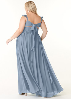 Azazie Metz Bridesmaid Dresses Dusty Blue A-Line Sweetheart Ruched Chiffon Dress image8