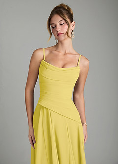 Azazie Gabriela Brautjungfernkleider Eine Linie Korsett Chiffon Kleid Kanarienvogel image9