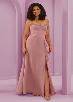 Barbie ♥ Azazie Bridesmaid Dresses Dusty Rose A-Line Sweetheart Neckline Chiffon Dress image10