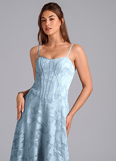 Azazie Stasy Bridesmaid Dresses Sky Blue A-Line Sweetheart Neckline Floral Burnout Dress image6