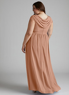 Azazie Organa Robes de demoiselle d'honneur Robe Trapèze en Mousseline de soie Plissée Champagne Rosé image10