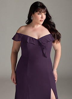 Azazie Sophie Bridesmaid Dresses Plum A-Line Off the Shoulder Chiffon Convertible Dress image11