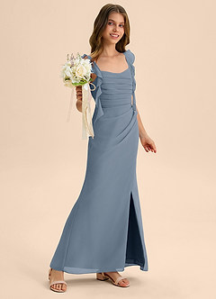 Azazie Jessamine Junior Twilight Mermaid Sweetheart Neckline Chiffon Dress image4