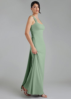 Azazie Ariel Brautjungfernkleider Meerjungfrau-Linie Rechteckiger Ausschnitt Premium Stretch Jersey Kleid Matcha image7