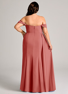 Azazie Amyra Robes de demoiselle d'honneur Robe Fourreau Convertible en Mousseline de soie Épaules dénudées Antique Rose image15