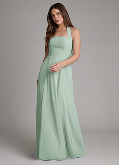 Azazie Irina At-home Try On Dresses Agave A-Line Pleated Chiffon Dress image1