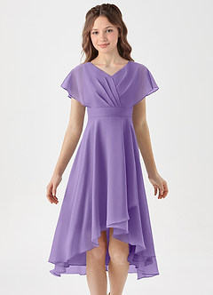 Azazie Graciela Junior Tahiti A-Line Pleated Chiffon Dress image3