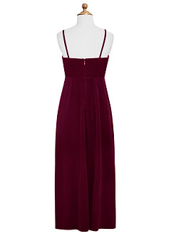 Azazie Solange Junior Cabernet A-Line Velvet Dress image8