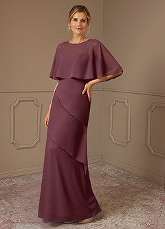 Azazie Bowie Mother of the Bride Dresses Sangria A-Line Chiffon Dress image1