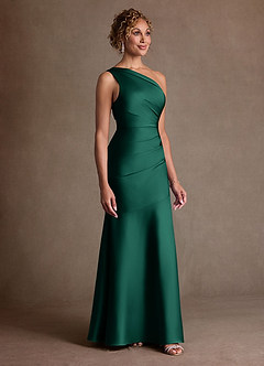 Azazie Haifa Suknie dla Matki Panny Młodej Syrena Jedno ramię Satyna elastyczna Długość podłogi Sukienka image3