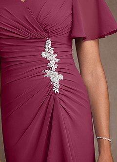 Azazie Suffolk vestidos de madre de la novia Vestido de Mora de Gasa de Corte en A con Plisado image5