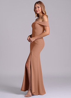 Azazie Luciana Bridesmaid Dresses Bronzer Sheath Off the Shoulder Chiffon Convertible Dress image4