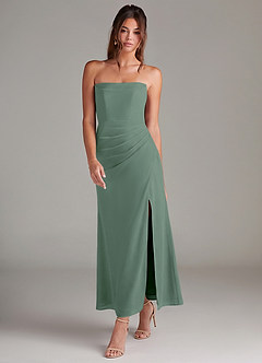 Azazie Leonis Abiti da Damigella Abito Convertibile Sirena in Chiffon Senza Cinturino Eucalipto image7