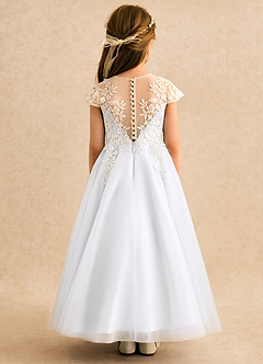 Azazie Dandelion 플라워 걸 드레스 볼가운 레이스 발목 길이 드레스 image5