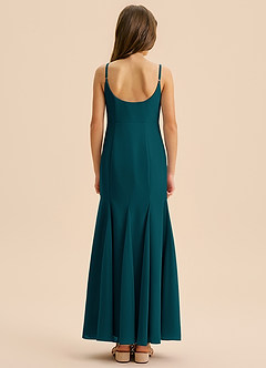 Azazie Evey Junior Abito Sirena in Chiffon Plissettato Pino image2