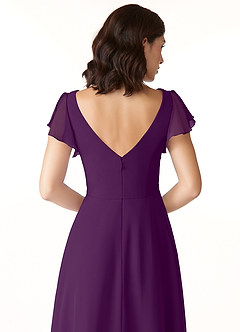 Azazie Omari Abiti da Damigella Abito A-Line in Chiffon Uva image6