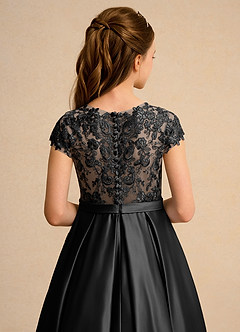 Azazie Bunny Girl Robe Demoiselle D'honneur Fillette Robe Princesse en Dentelle Noir image7