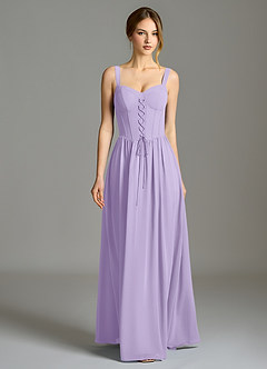 Azazie Porscha 신부 들러리 드레스 A라인 스윗하트 네크라인 쉬폰 바닥 길이 드레스 image4