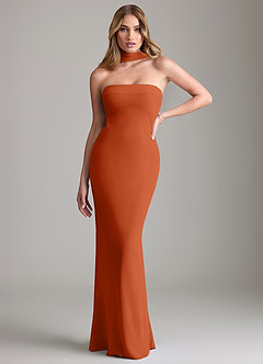 Azazie Lusinda Suknie dla druhen Syrena Zza ramienia Szyfon Do ziemi Sukienka image1