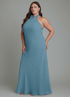 Azazie Velli Abiti da Damigella Abito Sirena in Chiffon Collo alto Bermuda image12