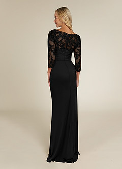 Azazie Alisondra Mother of the Bride Dresses Black Sheath Scoop Lace Lace Dress image4