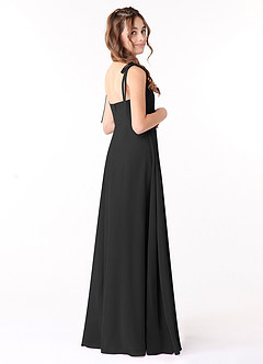 Azazie Rosey Junior Black A-Line Sweetheart Neckline Chiffon Dress image4